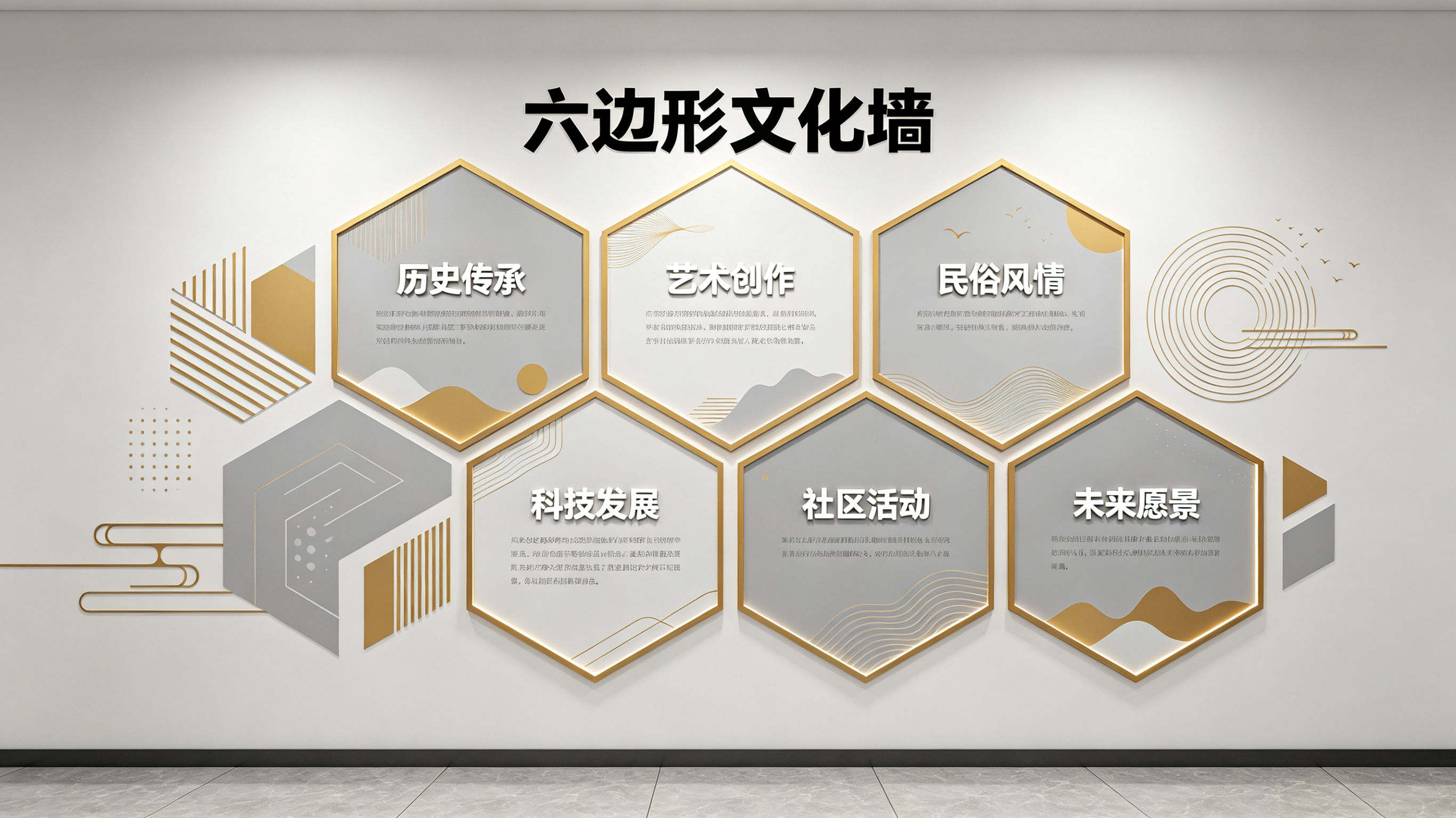 宁德企业文化墙 | 六边形信息美学
